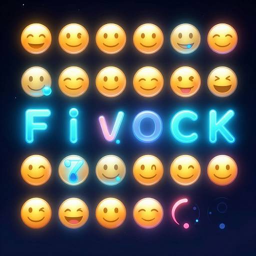 Futuristic Neon Emojified Text