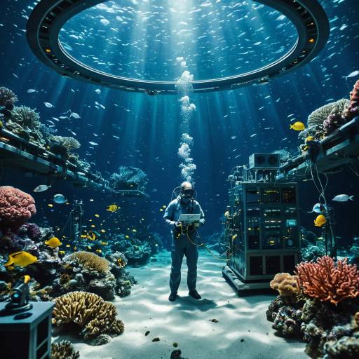 Futuristic Quantum Biologists Underwater Lab