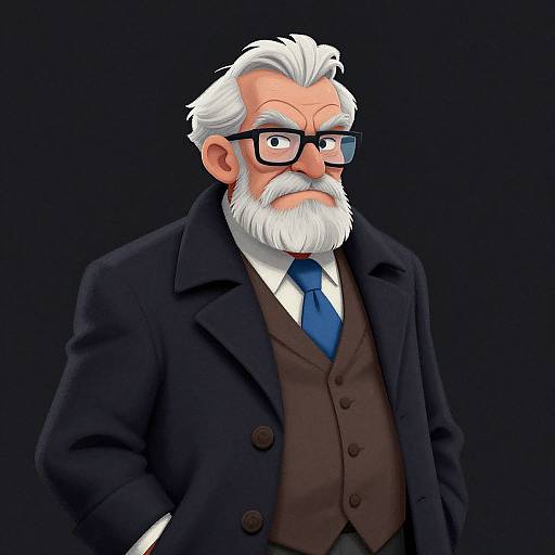 Arrogant Old Man Cartoon Portrait