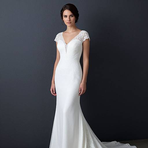 Elegant Bride in Lace Wedding Dress