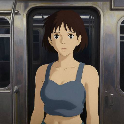 Dystopian Woman in Subway Train