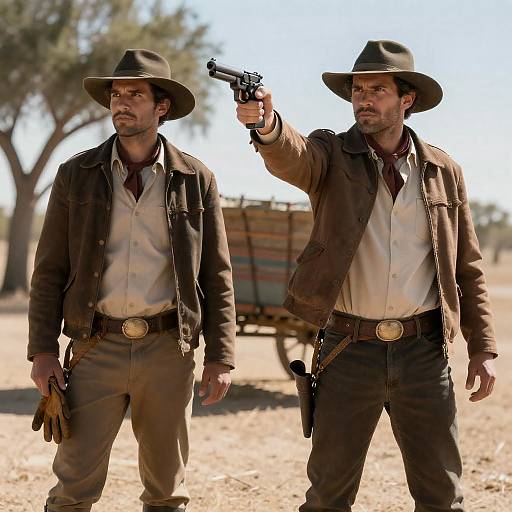 Dramatic Western Duel in the Desert