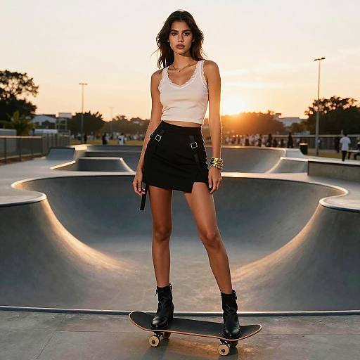 Edgy Contemporary Woman at Skate Park