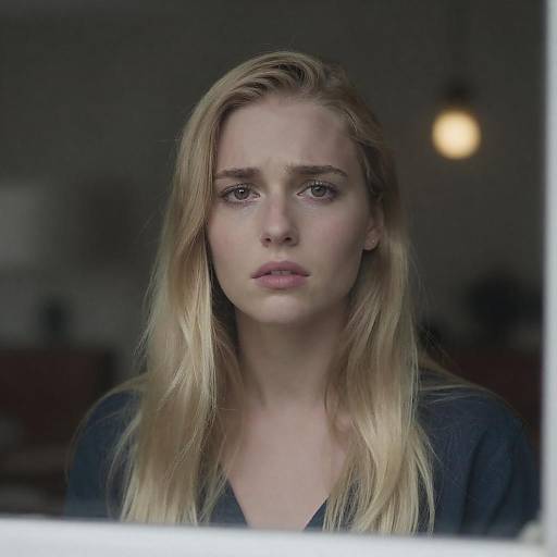 Serious Young Woman by a Window