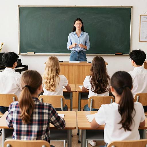 Classroom Music Lesson with Students and Teacher