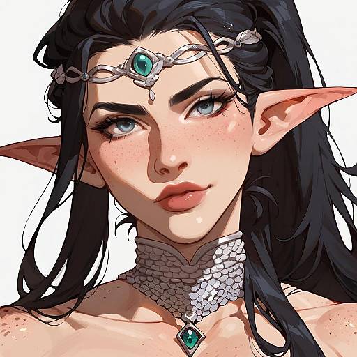Close-Up Elven Warrior with Scarred Features