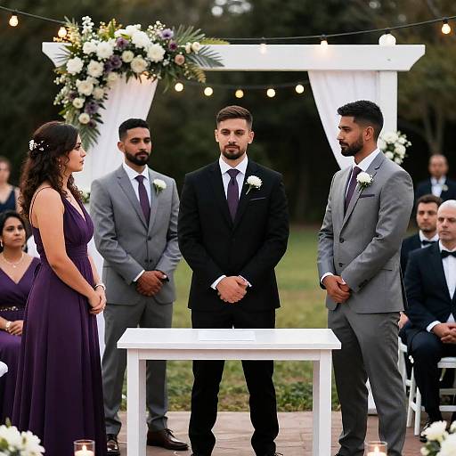 Elegant Outdoor Wedding Ceremony Photograph