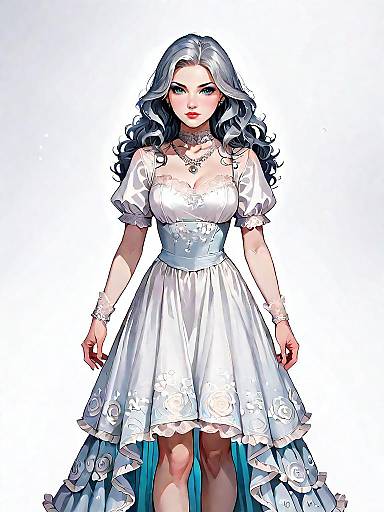 Chic Bohemian Woman in Lace Dress