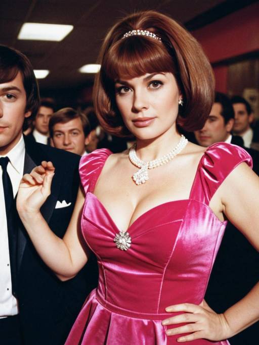 Stylish Woman in Pink Austin Powers Costume