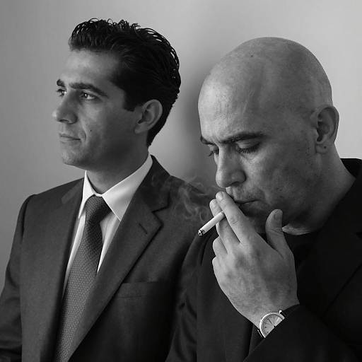 Intense Black and White Portrait of Two Men
