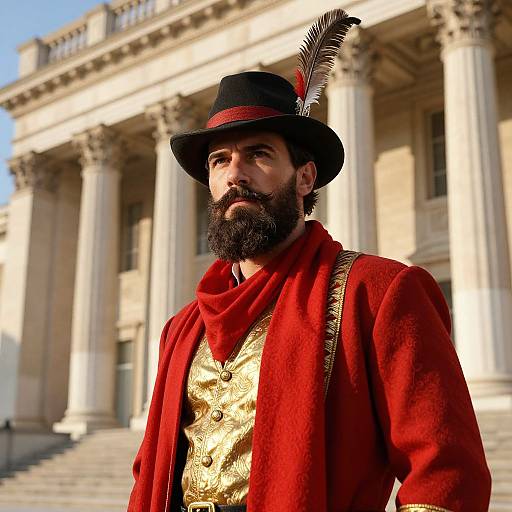 Rugged Gentleman in Red and Gold