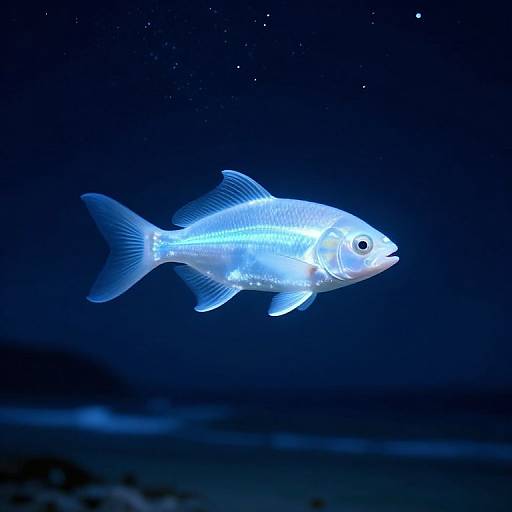 Ethereal Fish Against Starry Sky