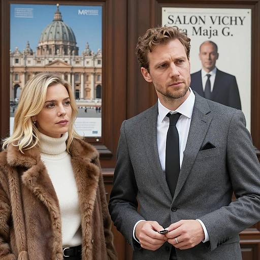 Stylish Duo in an Elegant Setting