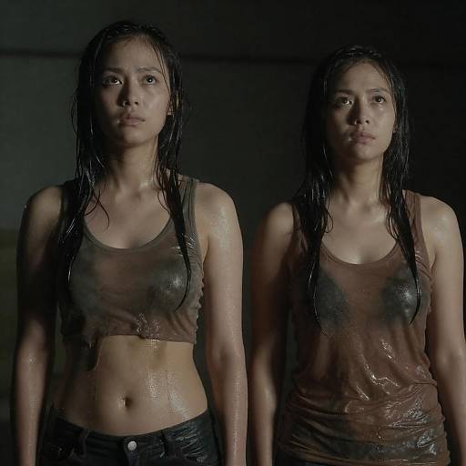 Glistening Wet Tank Tops, Somber Portrait