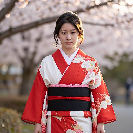 Elegant Japanese Woman in Kimono