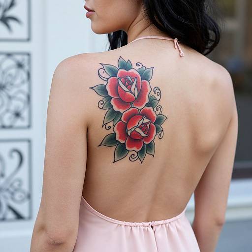 Side Profile with Rose Tattoo
