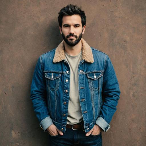 Rugged Man in Denim Jacket