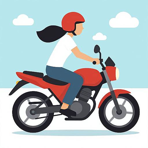 Woman Riding Motorcycle Vector Art