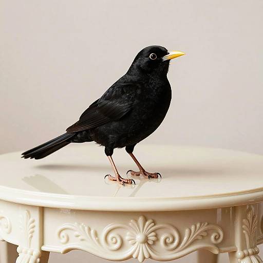 Black Canary on Elegant Ivory Table