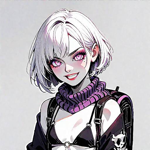 Anime Girl in Dark Background with Hoodie