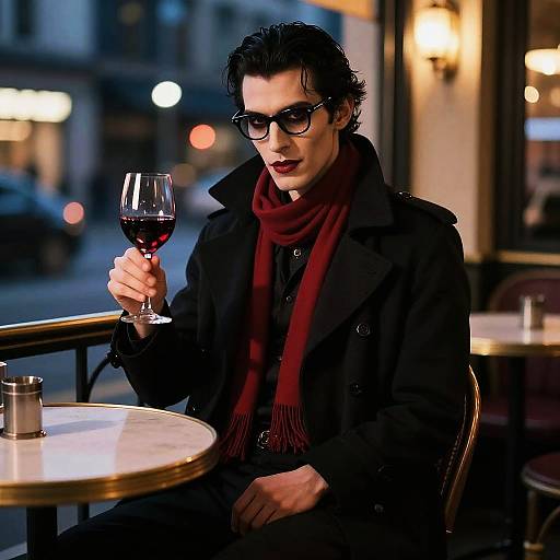 Stylish Vampire at Vintage Café