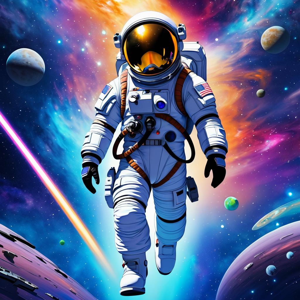 Astronaut Adventure in Distant Galaxy