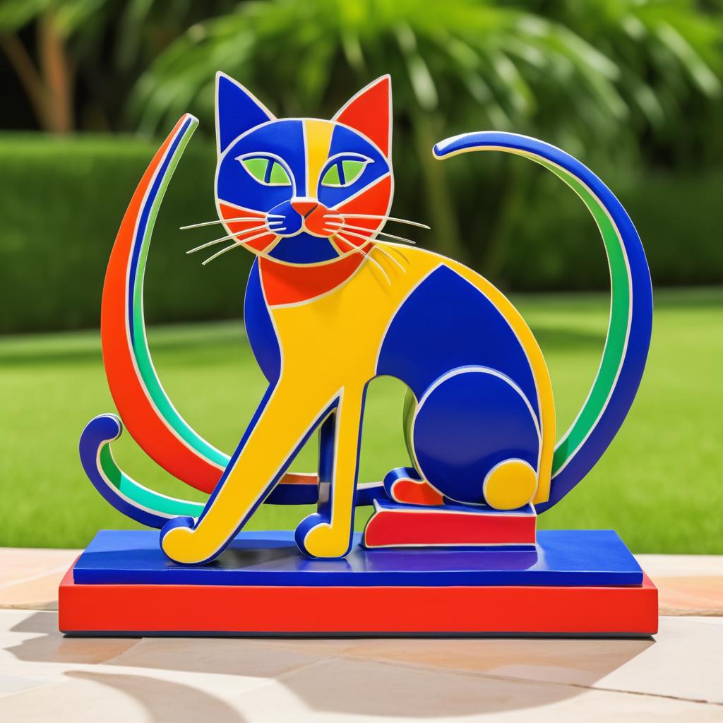 Playful Matisse-Style Cat Sculpture