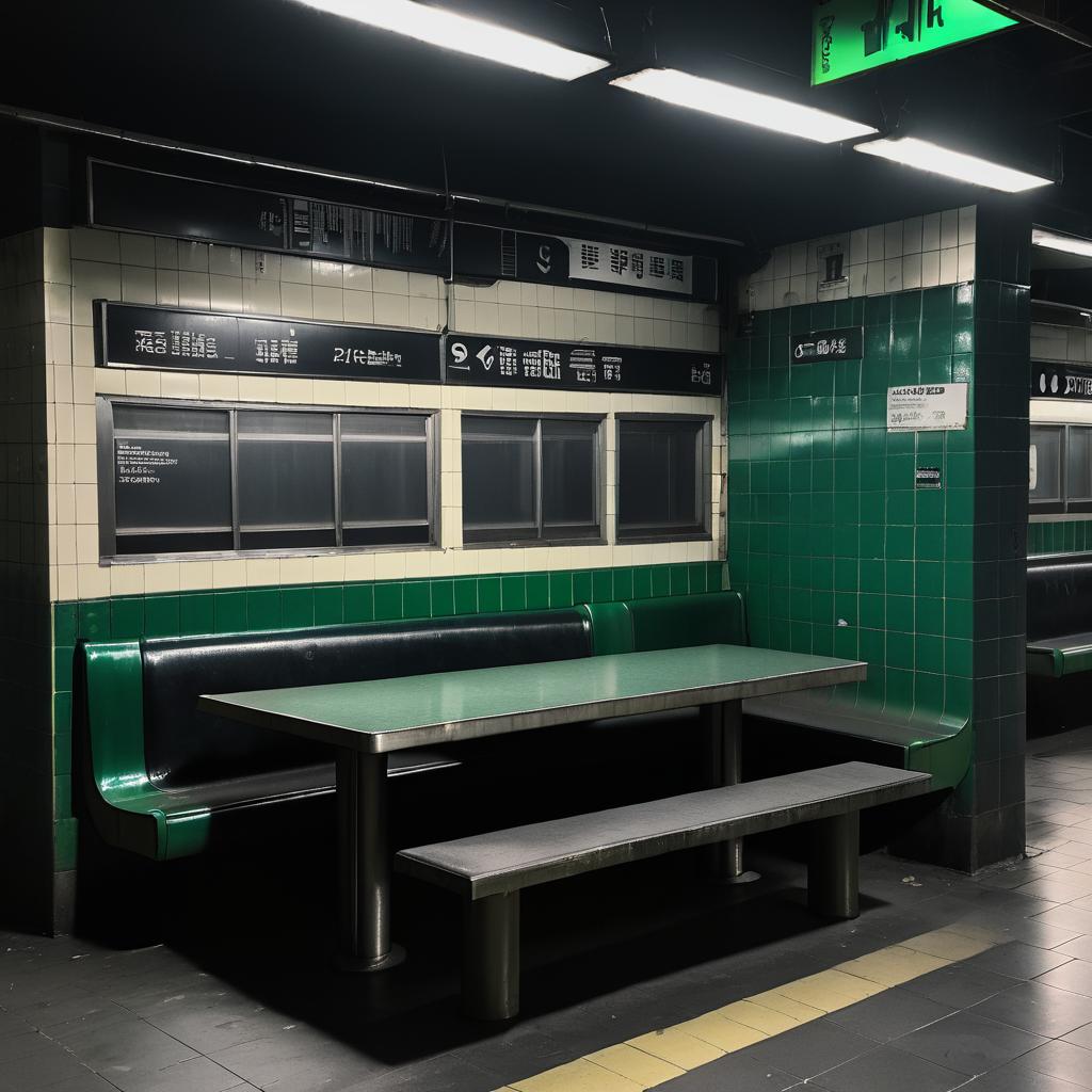 Gritty Subway Station Noir Scene