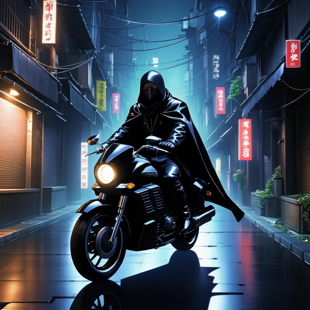 Mysterious Rogue on a Motorcycle