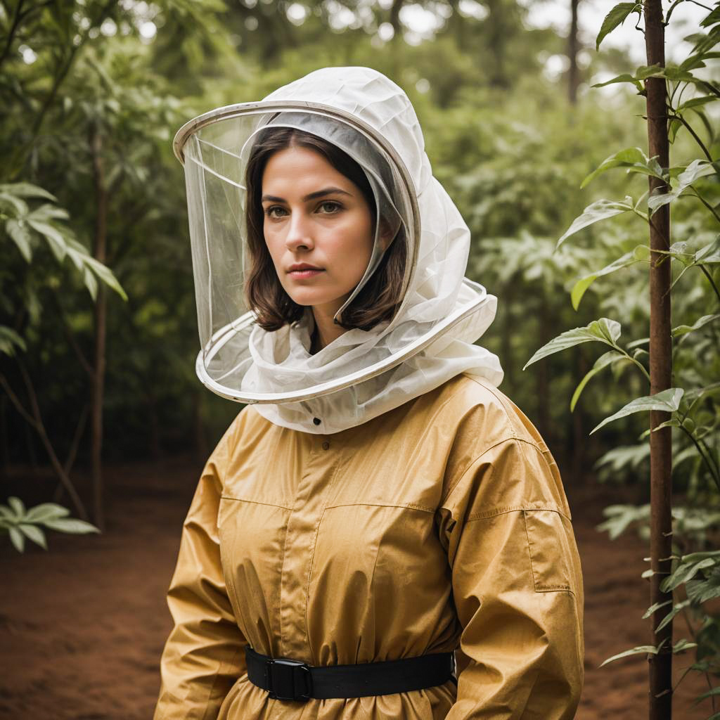 Candid Outdoor Shot of Beekeeper Researcher