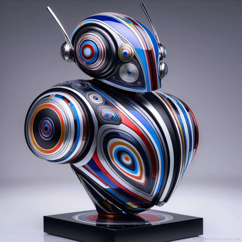 Futuristic Fordite Robot Sculpture Design