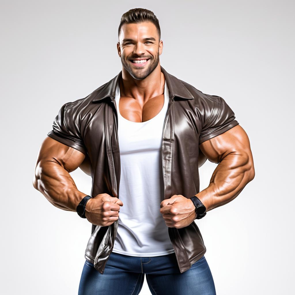 Muscular Male with Giant Shoulders and Grin