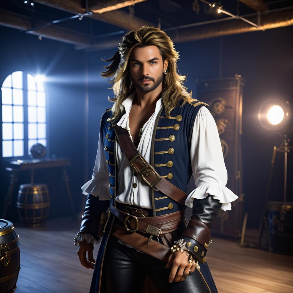 Realistic Pirate Captain Photoshoot in Studio