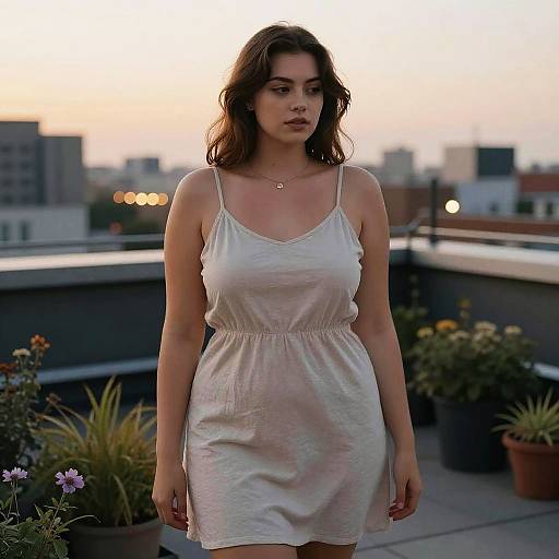 Sunset Rooftop Sundress Glow