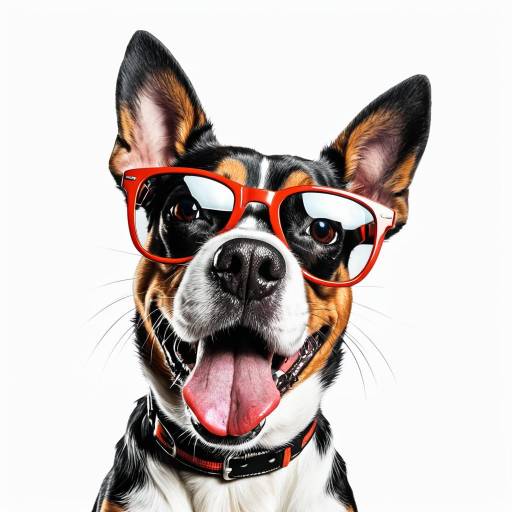 Goofy Dog Wearing Red Sunglasses
