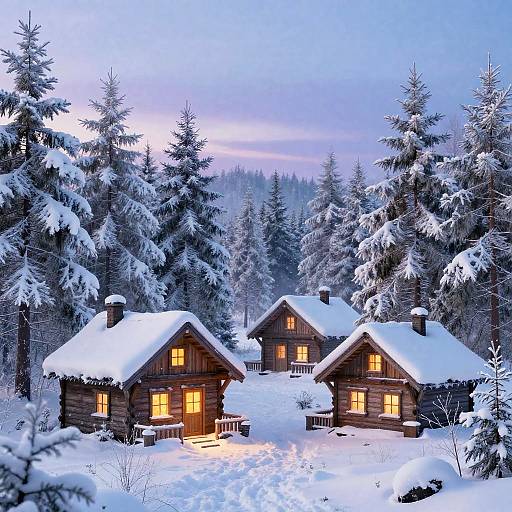 Whimsical Winter Forest Landscape