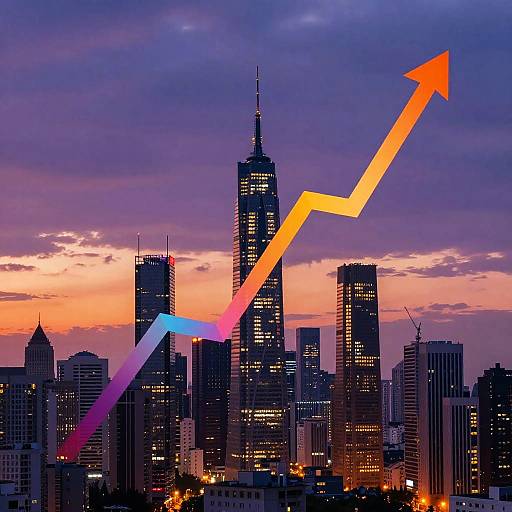 Abstract Upward Trending Ribbon Graph