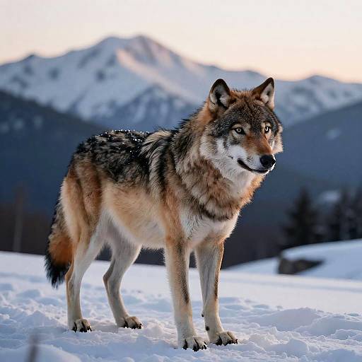 Regal Wolf in Snowy Twilight