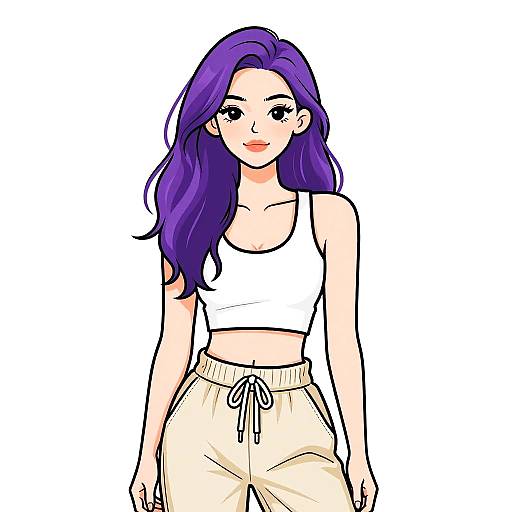 Casual Sporty Woman in Crop Top