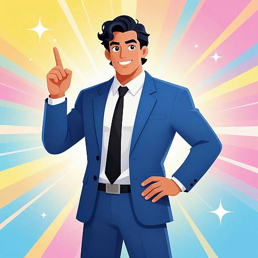 Confident Man in Vibrant Digital Burst