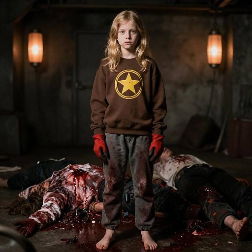 Young Girl in Industrial Horror Basement