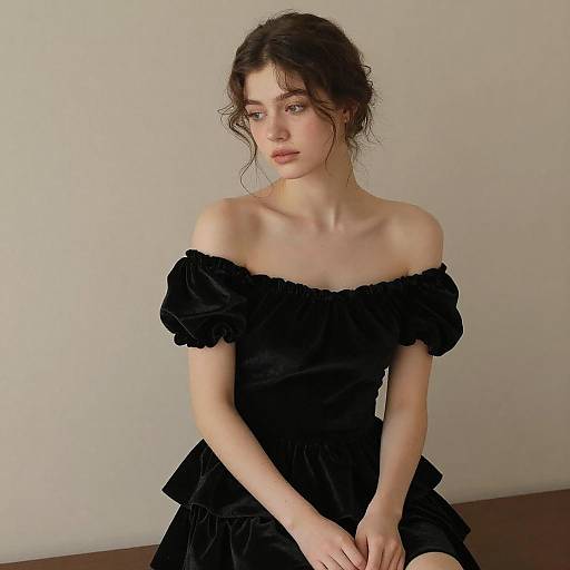 Portrait of Woman in Velvet Dress