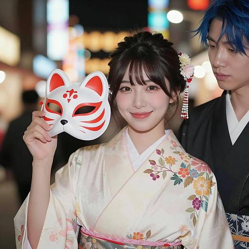 Festive Night with Kimono-Clad Friends
