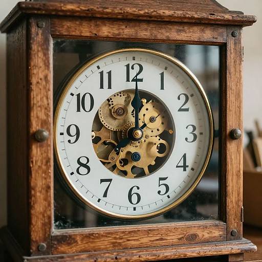 Vintage Analog Clock with Rustic Frame