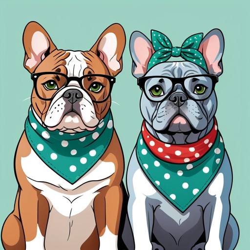 Whimsical Bulldog and Cat Companionship