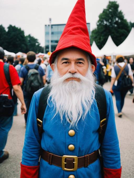 Man in Gnome Costume at Festival