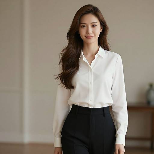 Elegant Woman Radiating Quiet Confidence