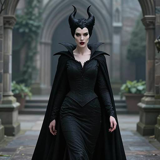 Elegant Maleficent in Gothic Fantasy Setting