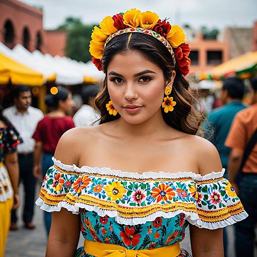 Young Woman in Traditional Mexican Dress