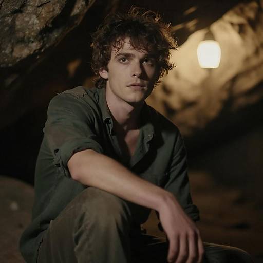 Cave Portrait: Young Man in Warm Light